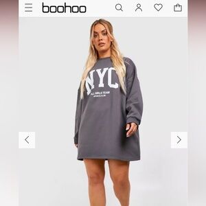boohoo - PLUS OVERSIZED NYC SWEAT DRESS